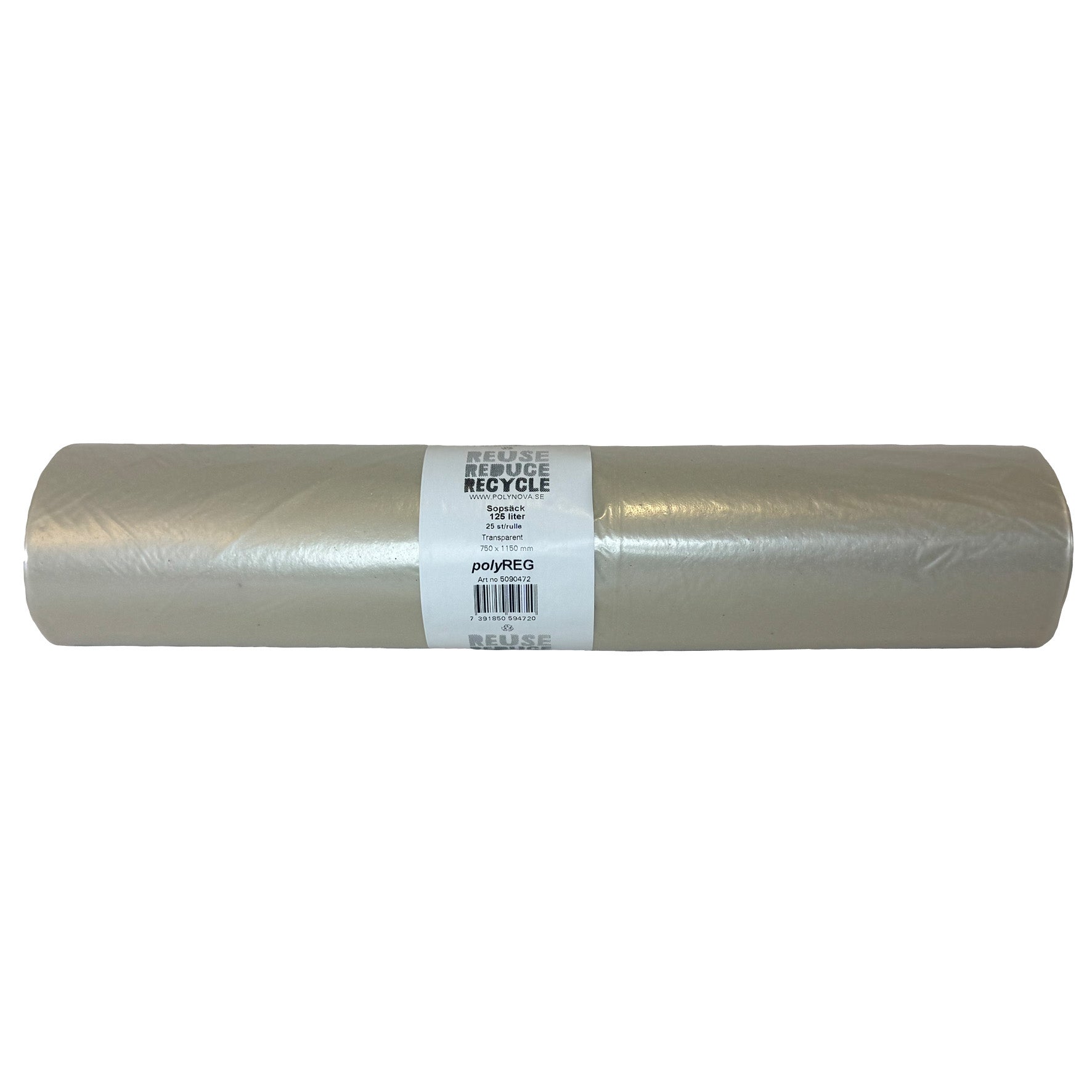 [8566569] Sopsäck PolyREG 125 liter transparent 30 my 6x25 st