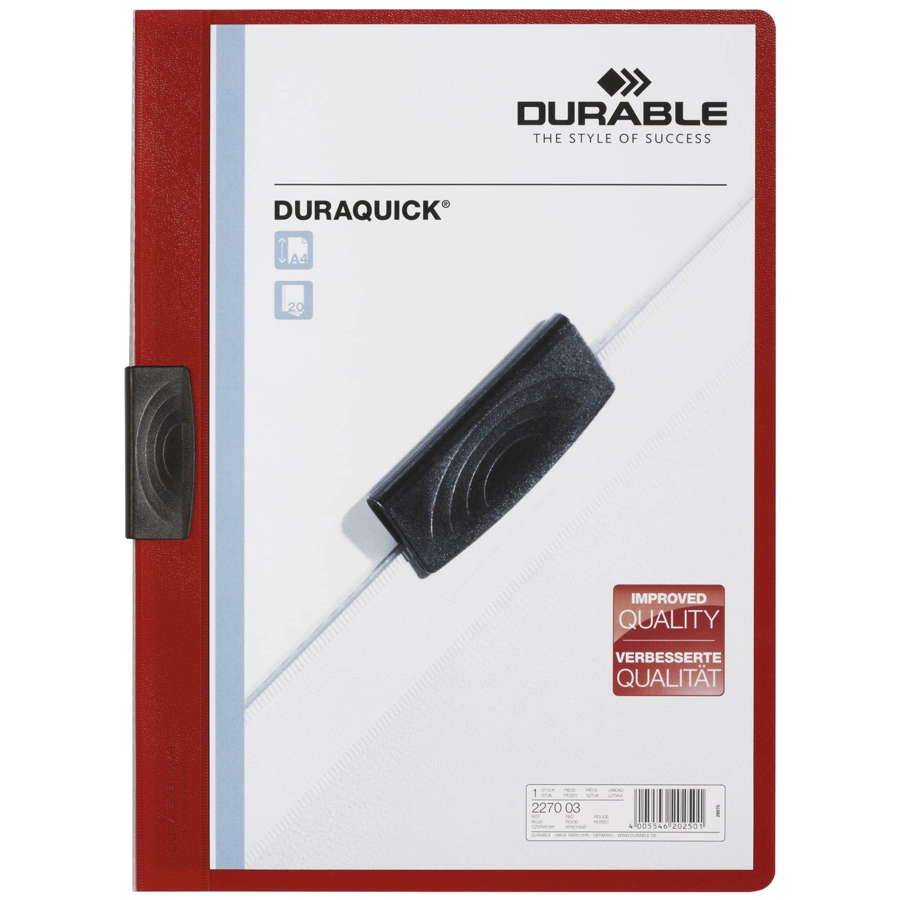 [2669142] Klämmapp Duraquick A4 röd