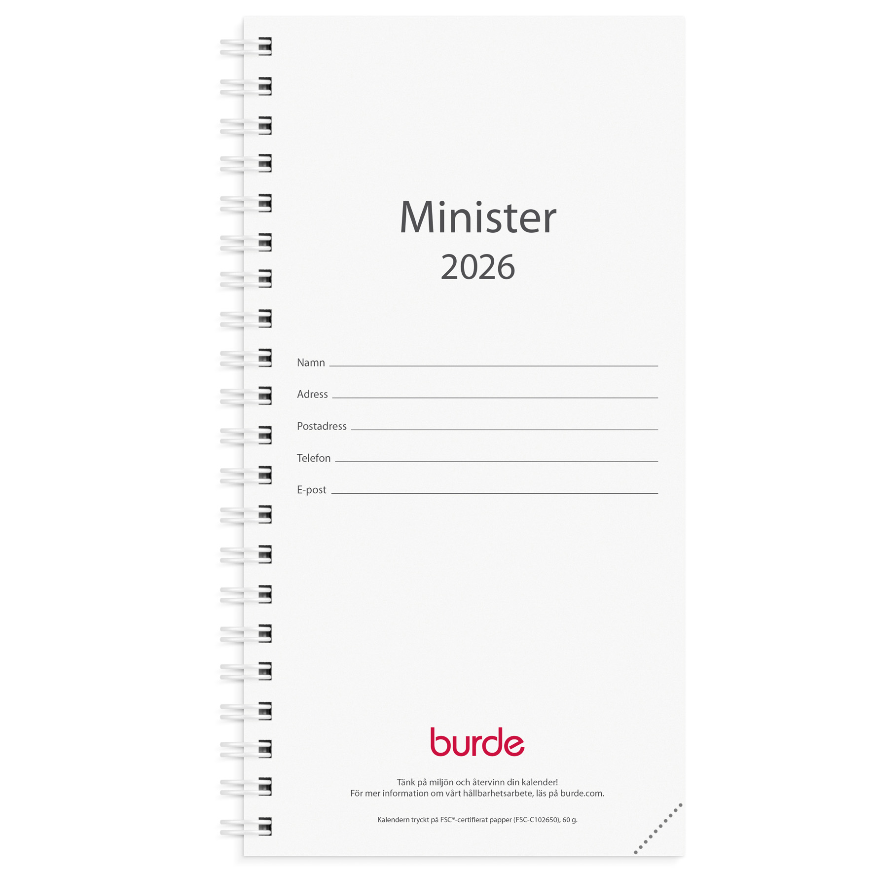 [61363026] Kalender 2026 Minister refill