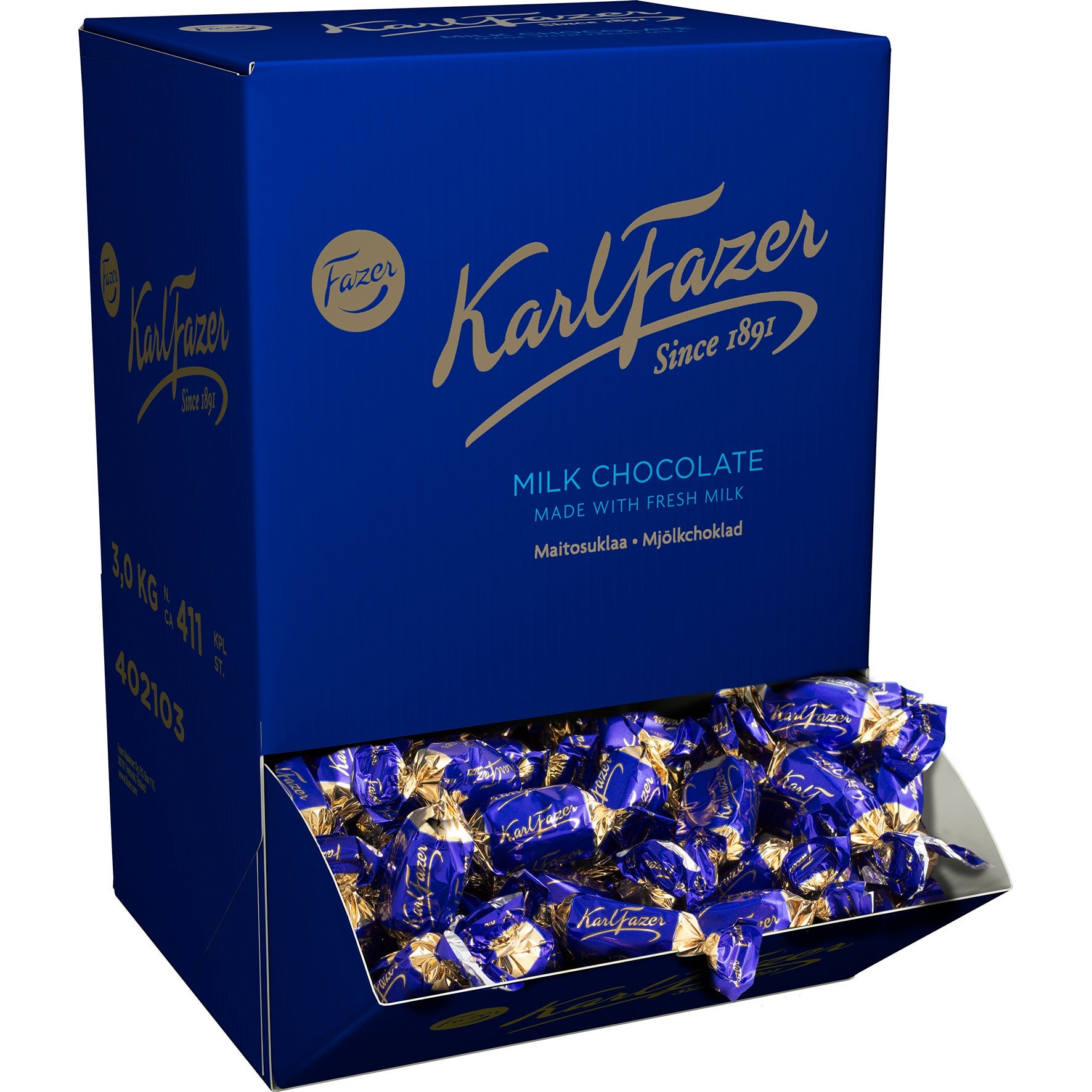 [8558458] Godislåda Karl Fazer Mjölkchoklad 3 kg