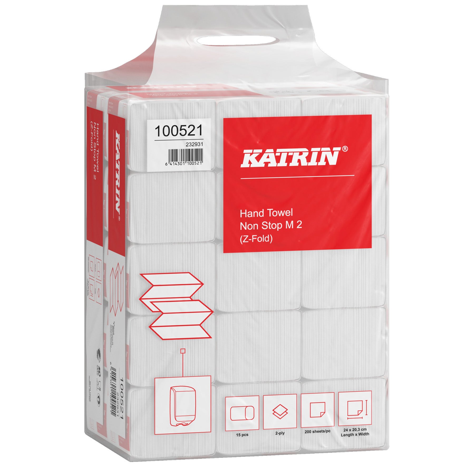 [8567384] Pappershandduk M 2-Lagers Z-vikt Handy Pack 3000 ark/trp
