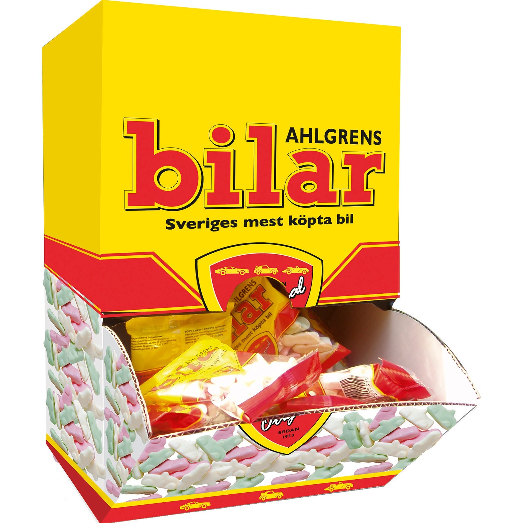 [8567510] Godislåda Ahlgrens Bilar 100 påsar à 30 g