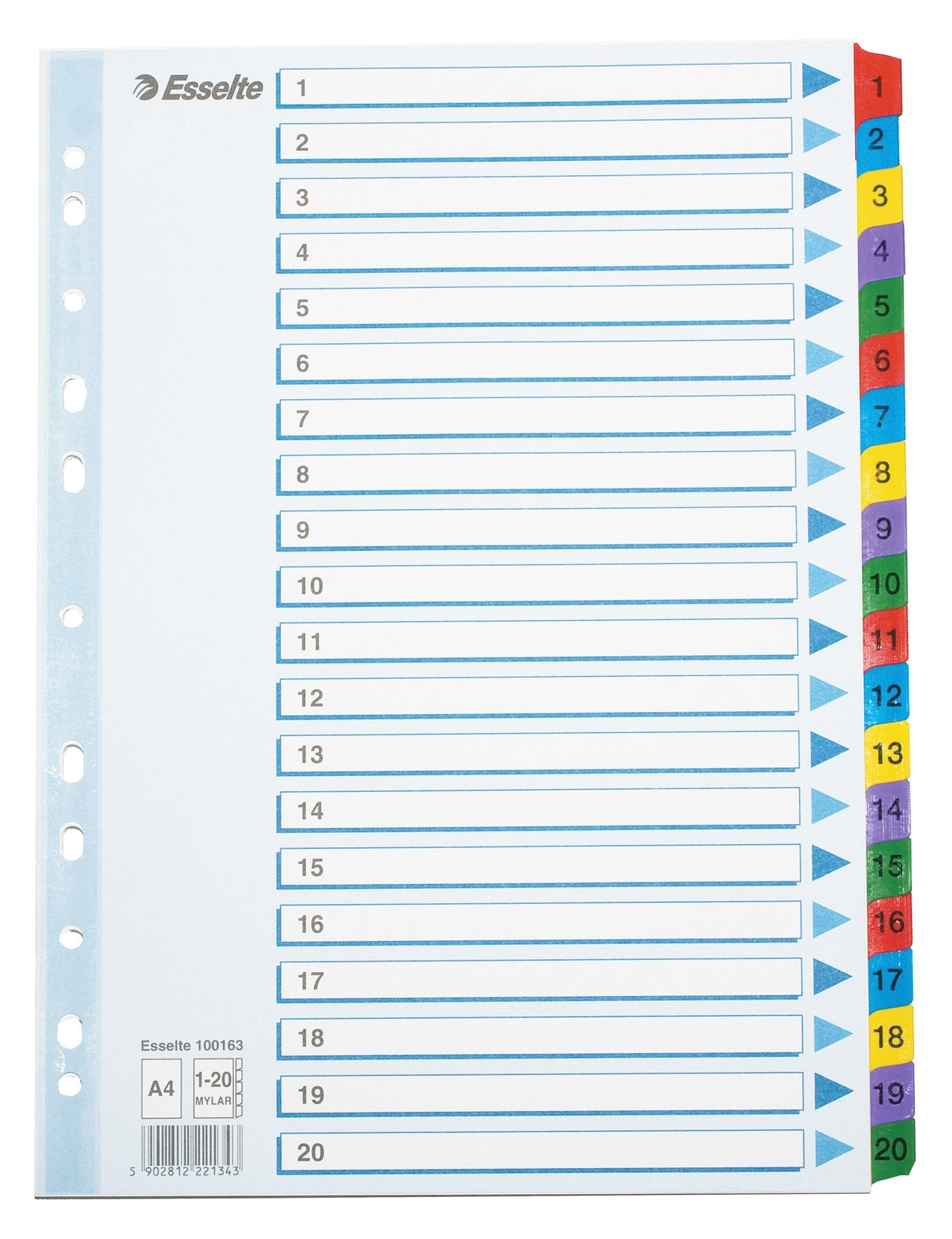 [4400732] Register Esselte Mylar A4 1-20