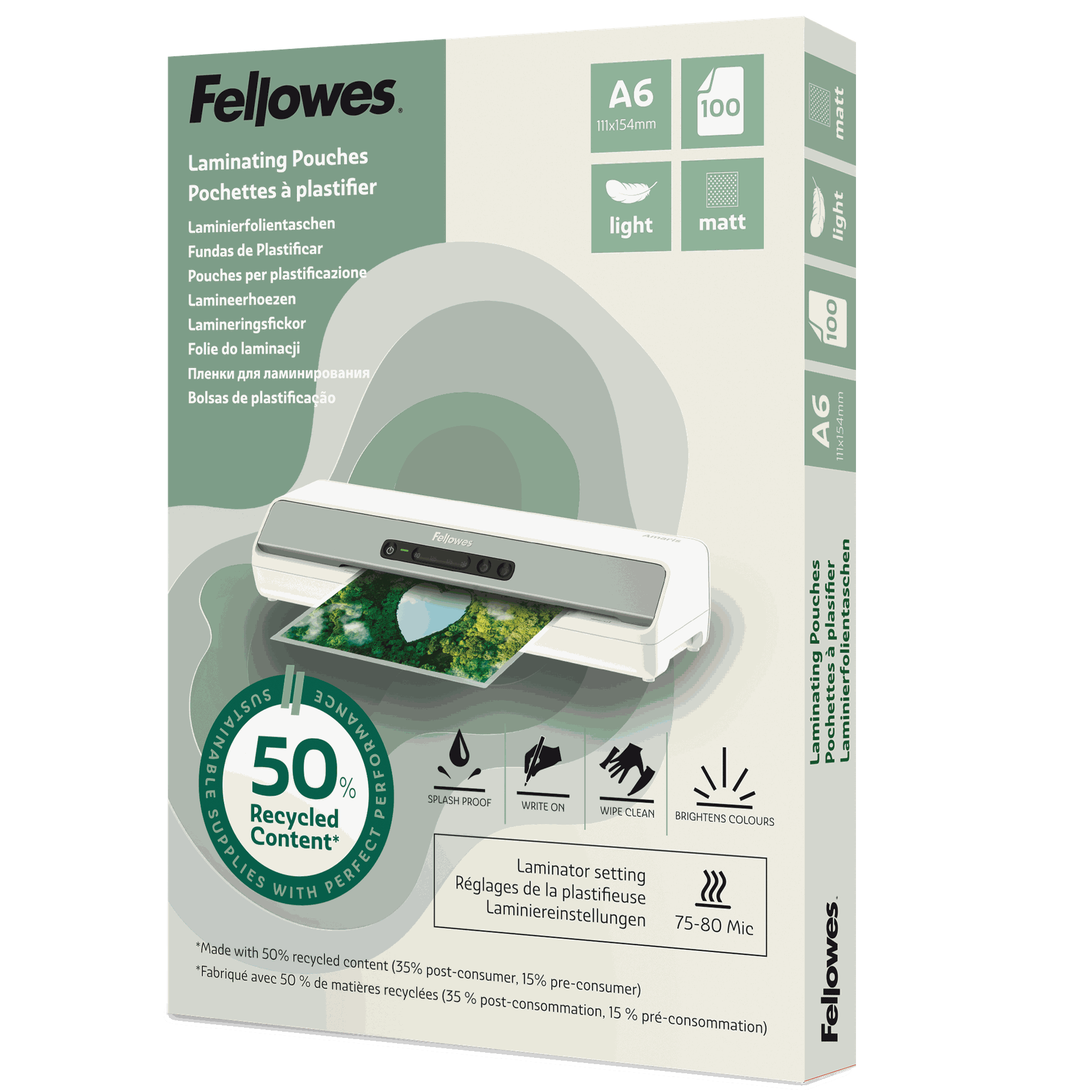 [8567822] Lamineringsfickor Recycled A6 matt 100-pack