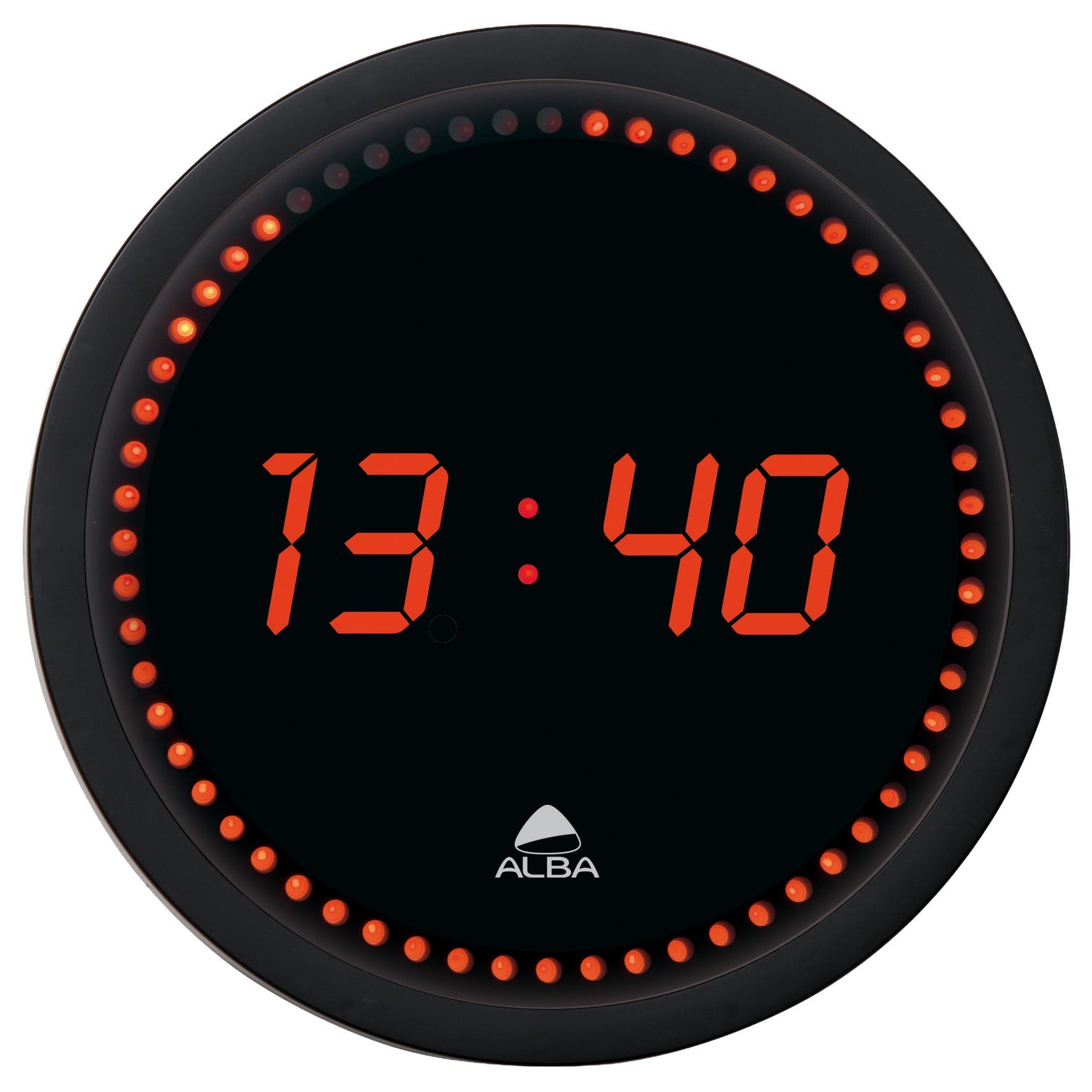 [8568159] Väggklocka LED Ø 30 cm svart/röd