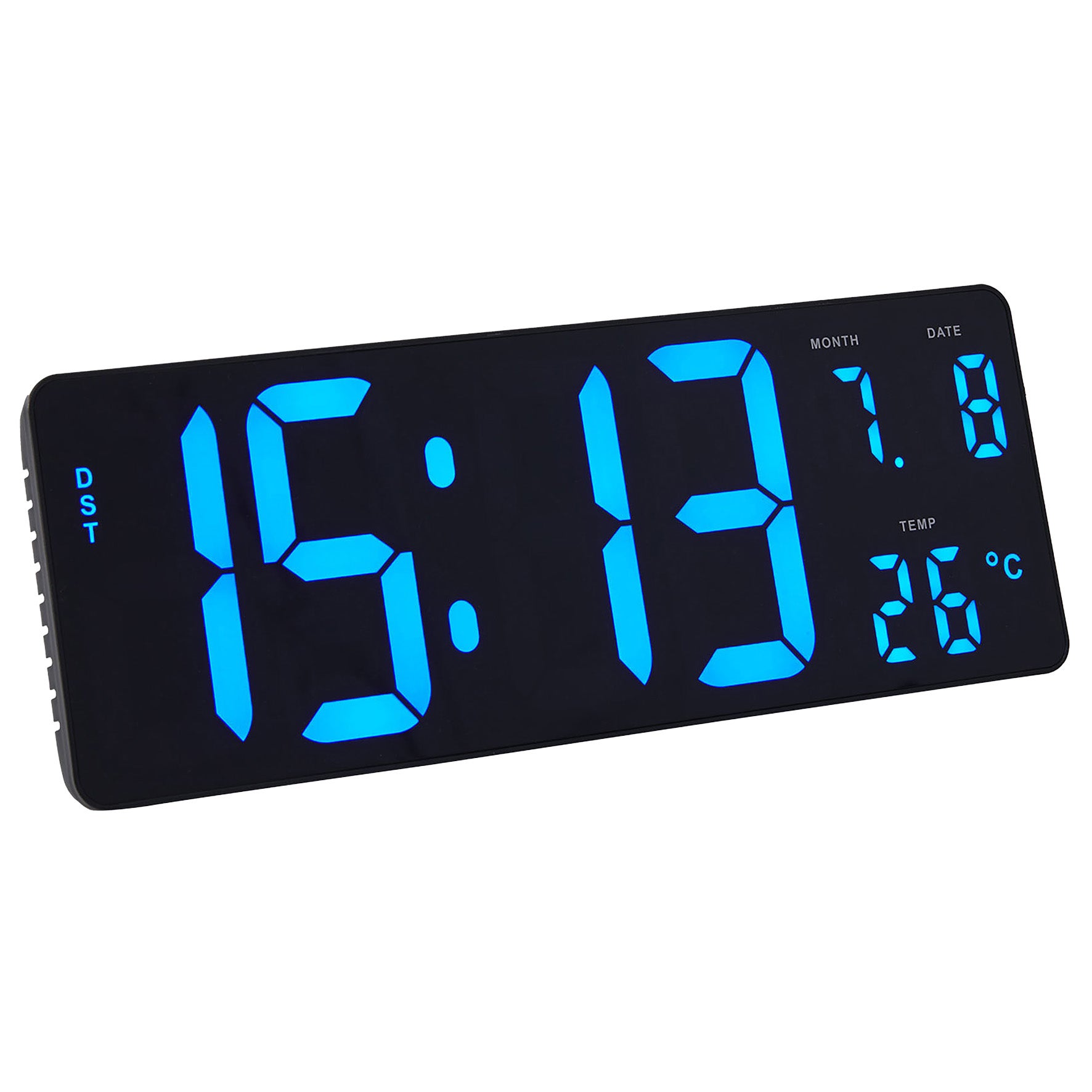 [8568166] Vägg-/bordsklocka LCD svart
