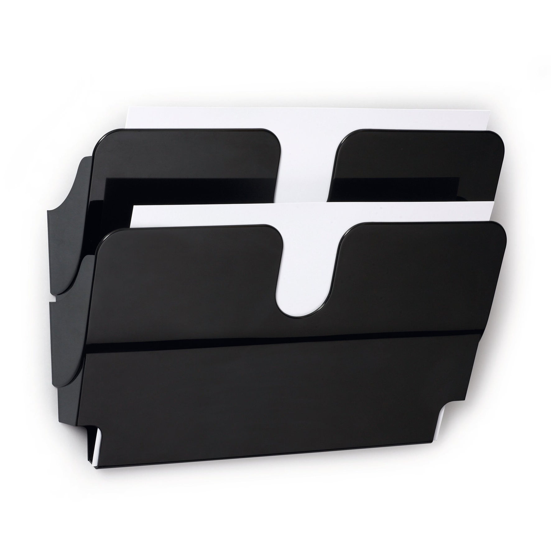 [8567855] Broschyrställ vägg 2A4L magnetiskt svart 2-pack