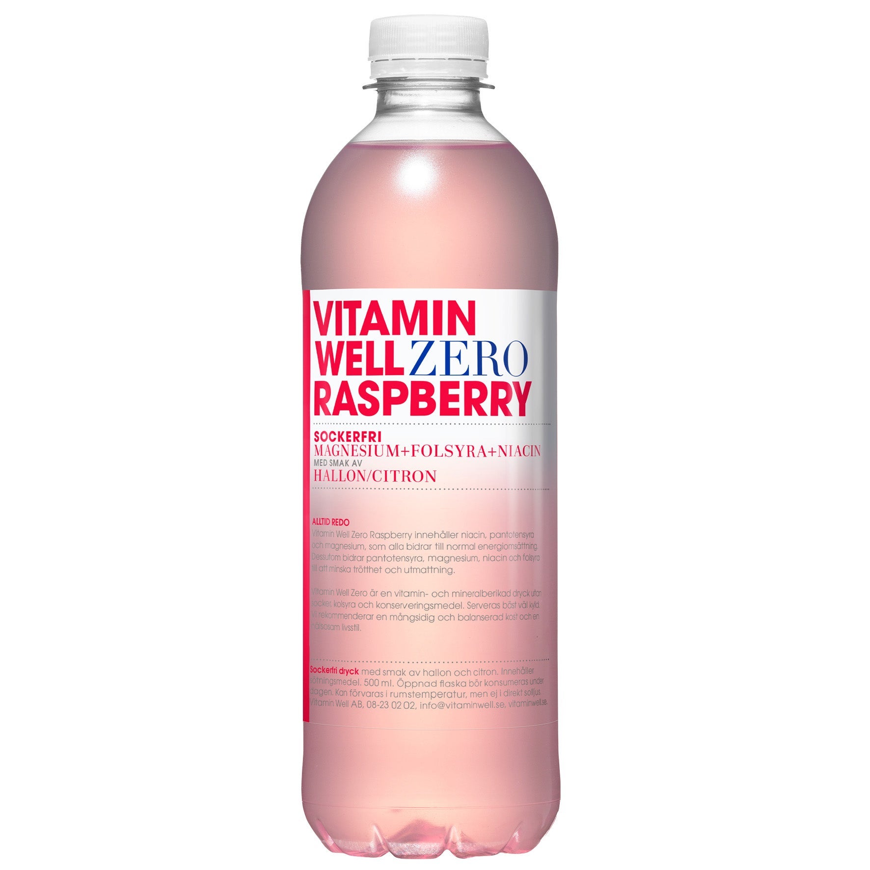[8568231] Dryck Vitamin Well Zero Raspberry 50 cl inkl pant