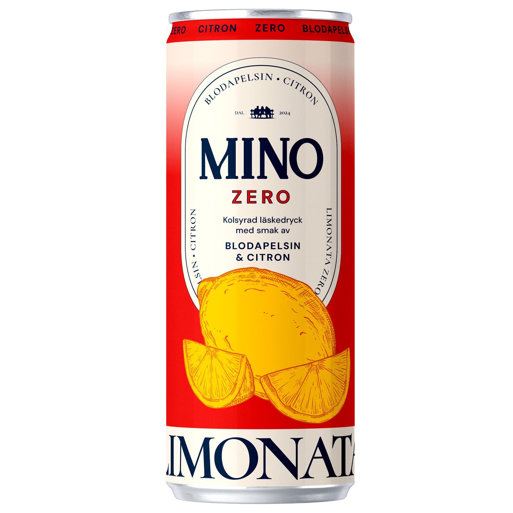 [8568337] Läsk Mino Zero Blodapelsin & Citron 24x33 cl inkl pant