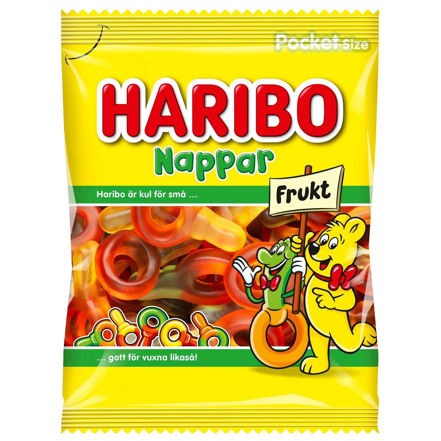 [8568264] Godis Haribo Nappar Frukt 24x80 g