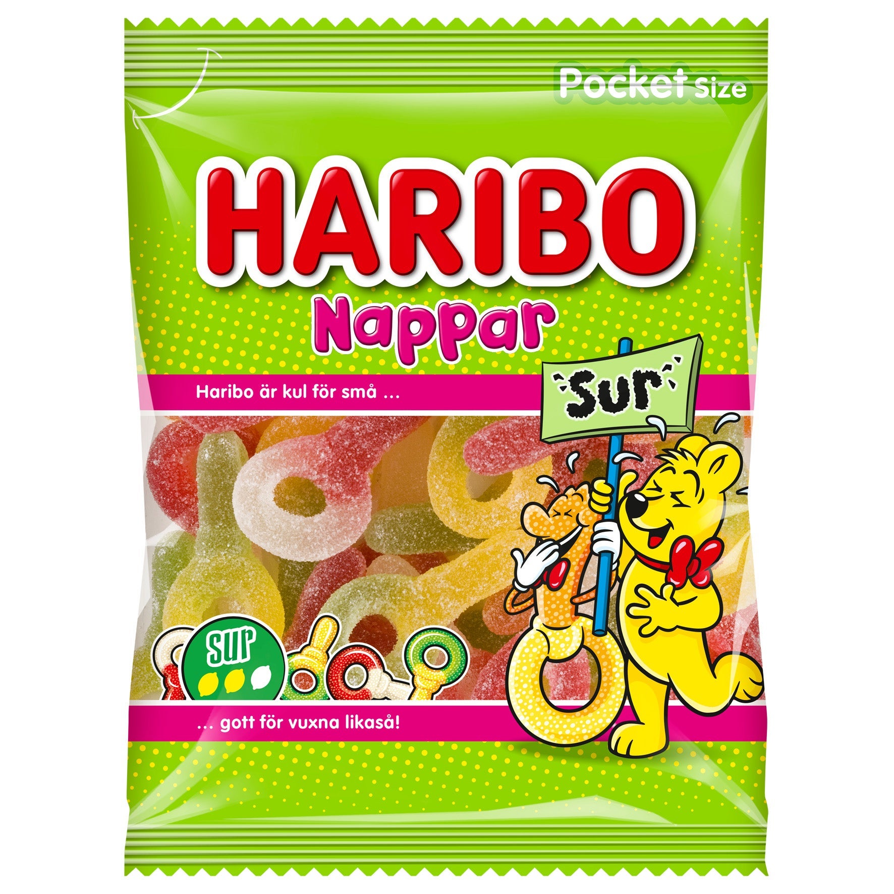 [8568265] Godis Haribo Nappar Sur 24x80 g