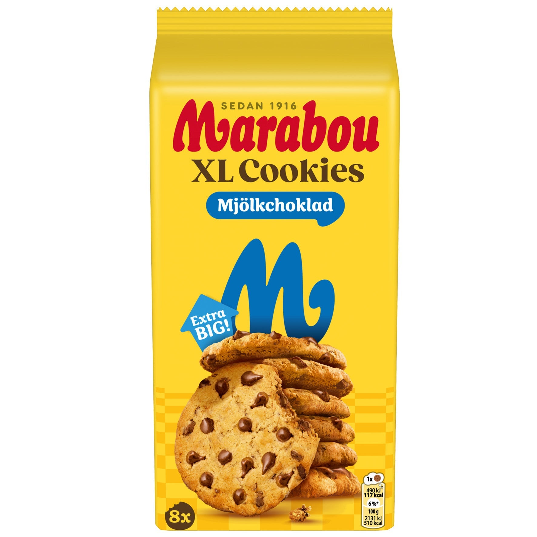 [8568280] Kakor Marabou XL Cookies Mjölkchoklad 10x184 g