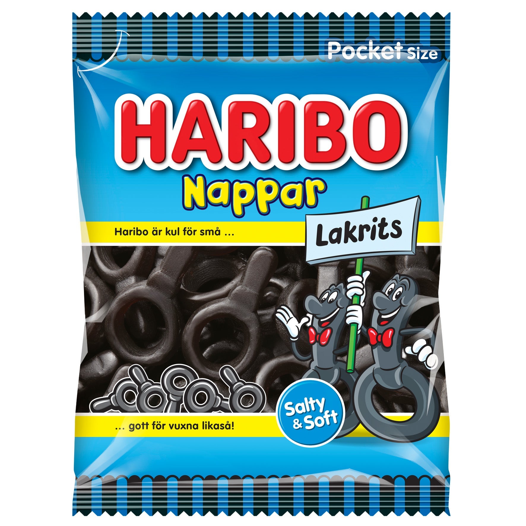 [8568281] Godis Haribo Nappar Lakrits 20x80 g