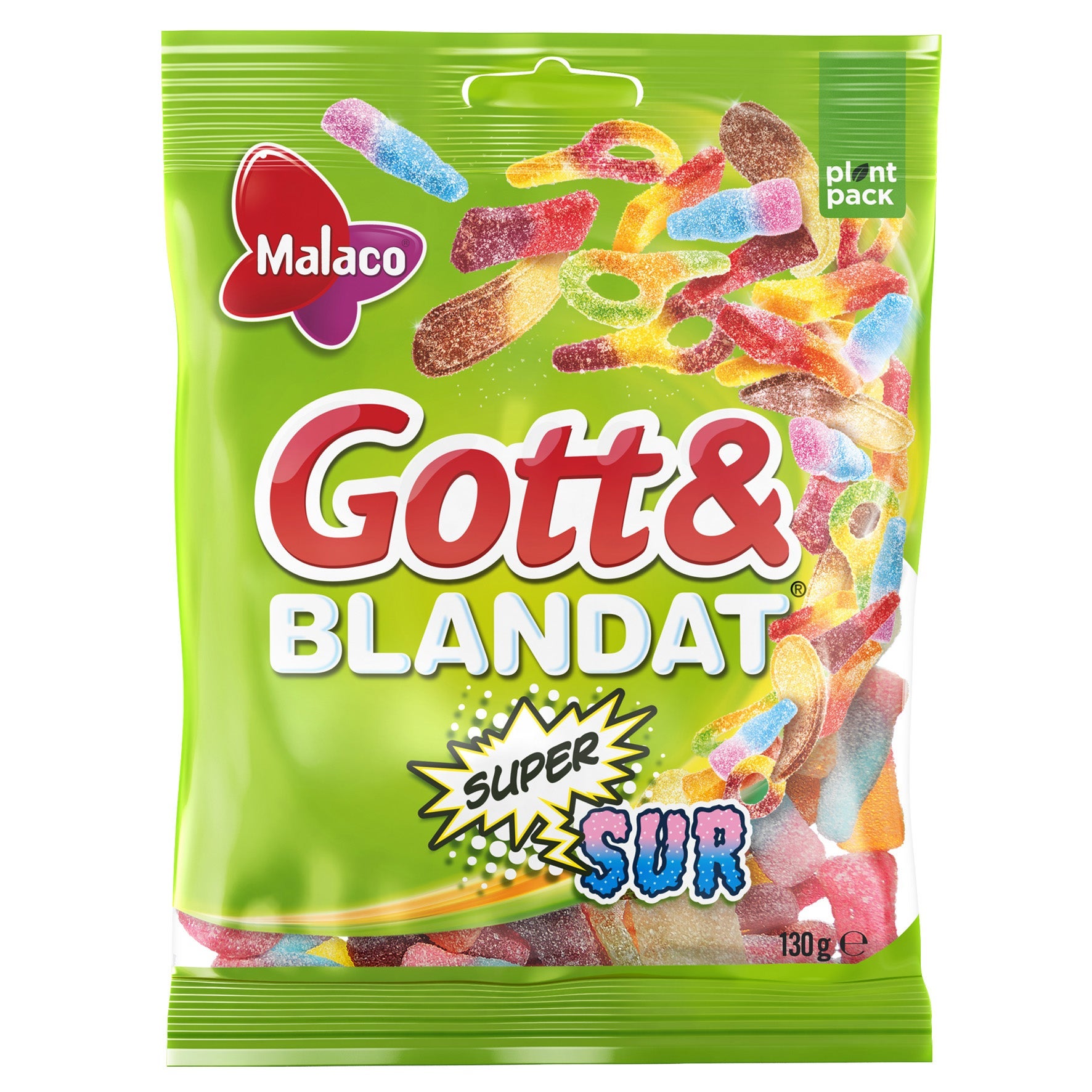 [8568324] Godis Malaco Gott & Blandat Supersur 30x130 g